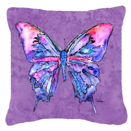 Carolines Treasures Carolines Treasures 8860PW1414 Butterfly On Purple Indoor & Outdoor Fabric Decorative Pillow 8860PW1414